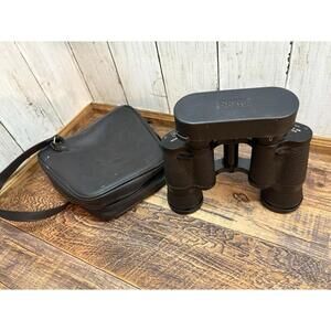 Vintage Sears 7 X 35 Binoculars 445.25000 Coated Optics Black Wide Angle